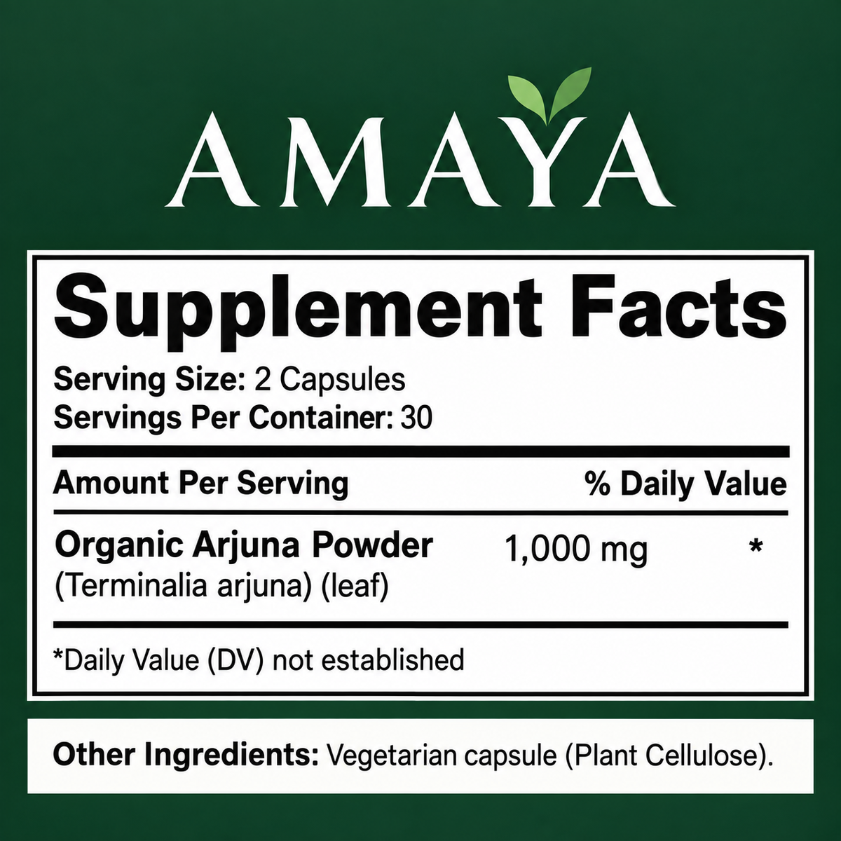 Amaya's Arjuna 100% Pure Leaf Extract